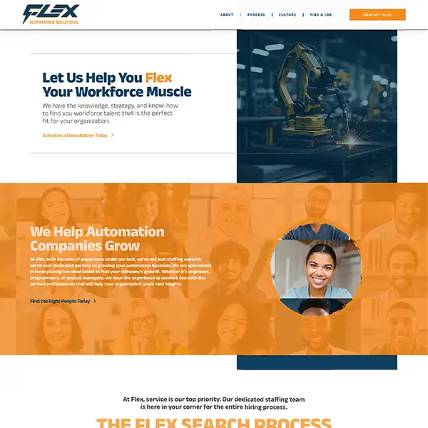 flex workforce solutions website by drive creative agency