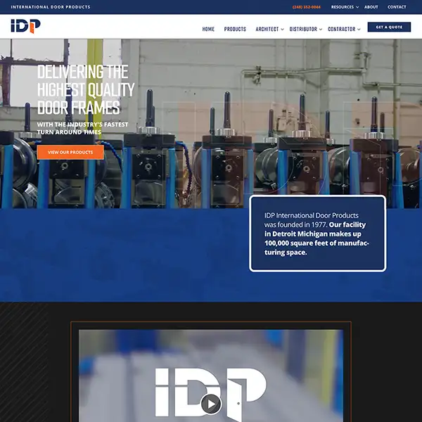 IDP Frames website by drive creative agency