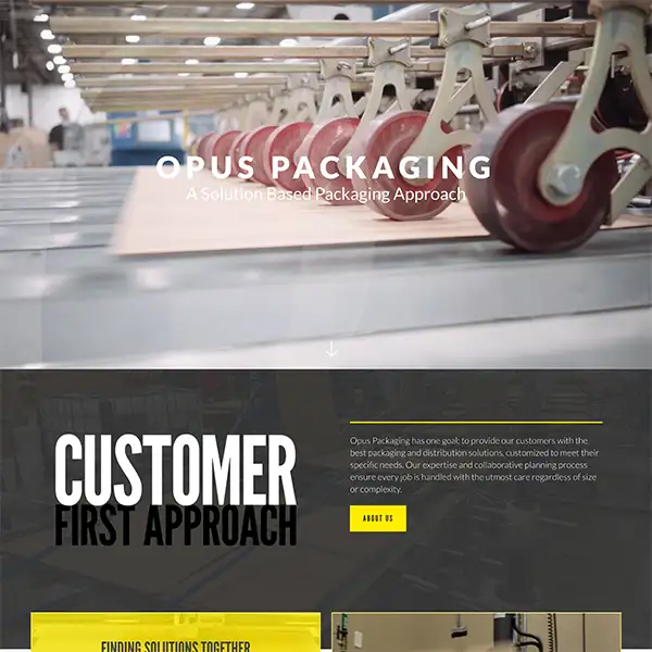 opus packaging website by drive creative agency