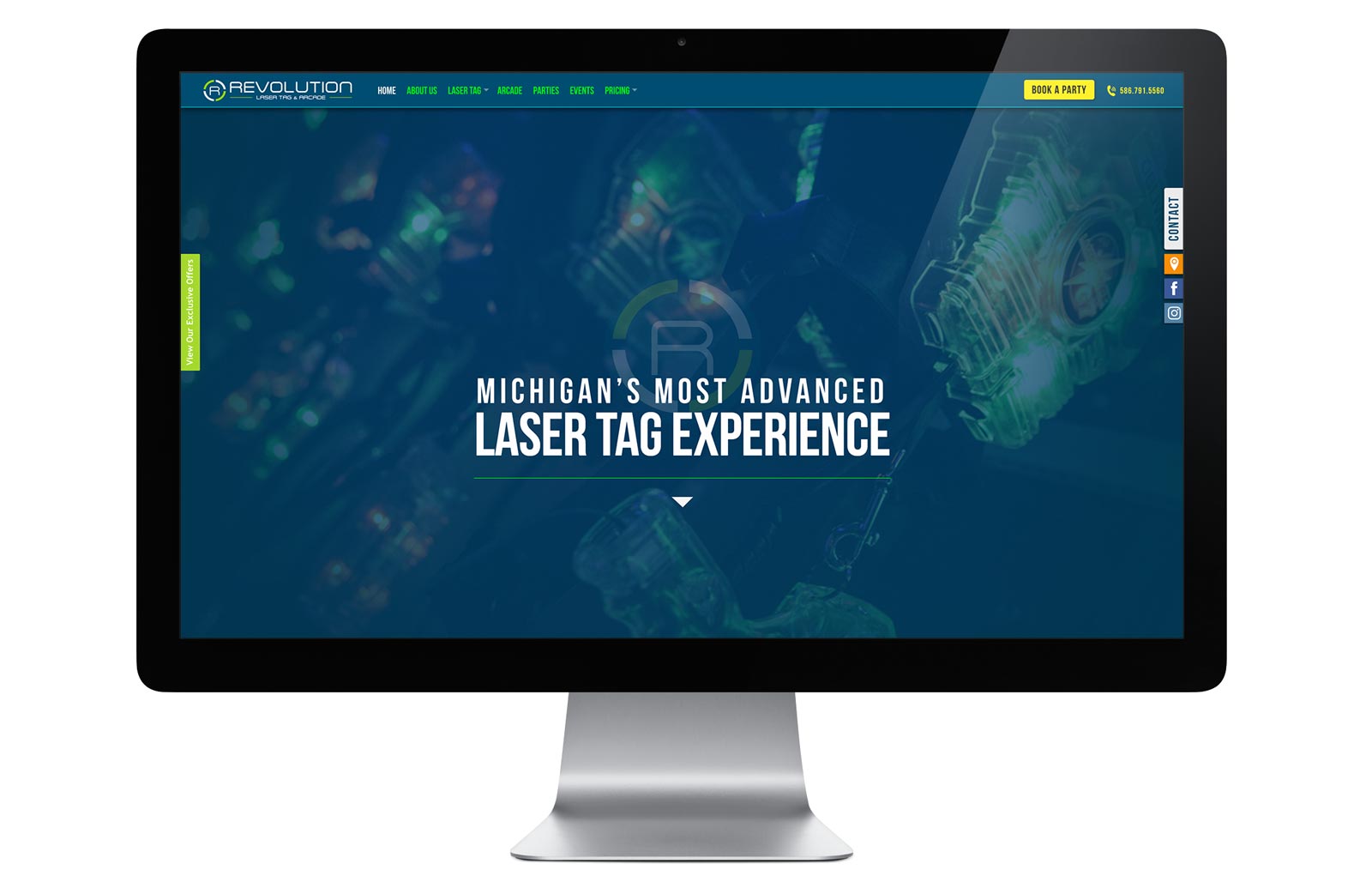 revolution laser tag homepage by drive creative