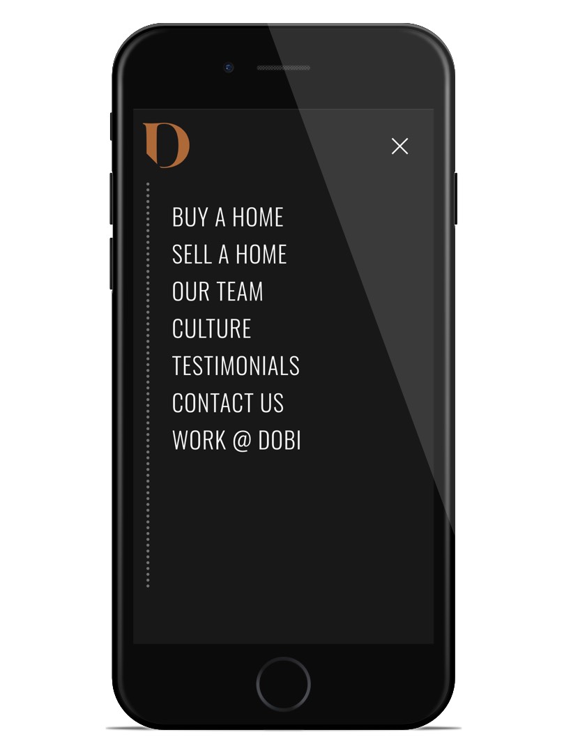 dobi website mobile navigation