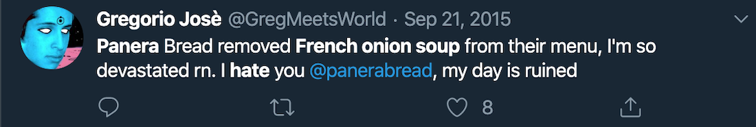 panera tweet about french onion soup