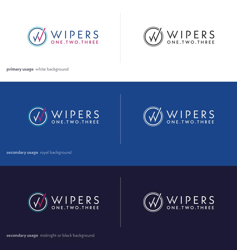 wipers123 logo design
